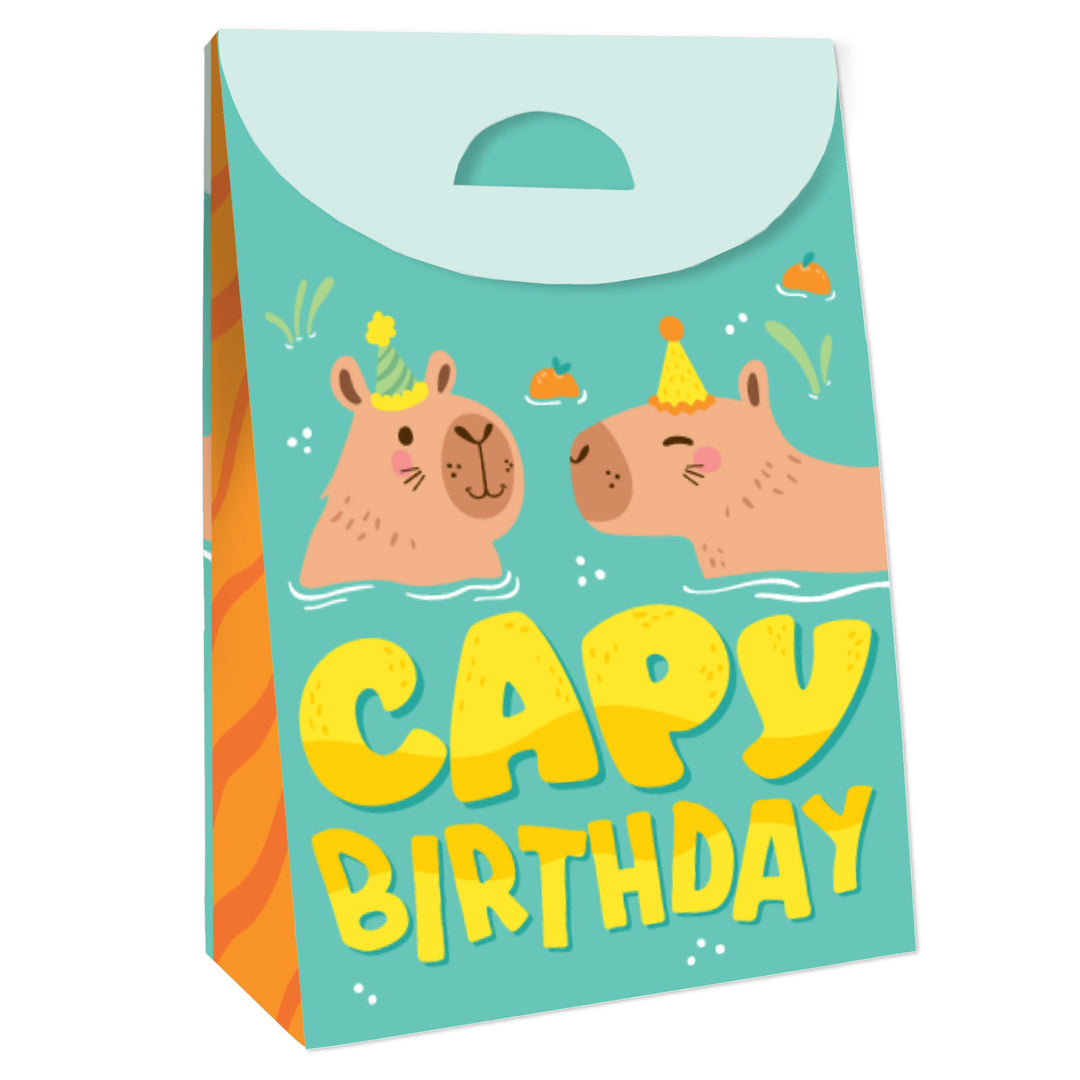 Capy Birthday - Capybara Gift Favor Bags - Party Goodie Boxes - Set of 12