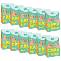 Capy Birthday - Capybara Gift Favor Bags - Party Goodie Boxes - Set of 12