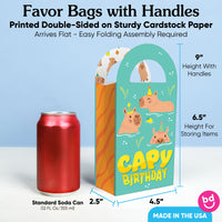 Capy Birthday Paper Favor Bags - 12 Ct