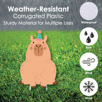Capy Birthday - Lawn Decorations - Outdoor Capybara Party Yard Decorations - 10 Piece