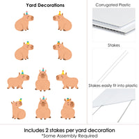Capy Birthday - Lawn Decorations - Outdoor Capybara Party Yard Decorations - 10 Piece