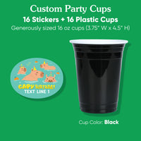 Custom Text Party Cups - Capybara - 16 Ct