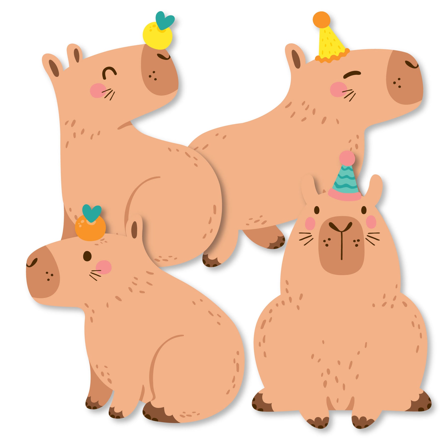 Capy Birthday - Decorations DIY Capybara Party Essentials - Set of 20 ...