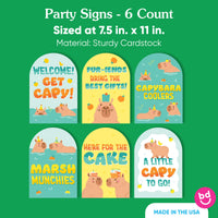 Capy Birthday Party Signs Set - 6 Ct