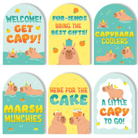 Capy Birthday Party Signs Set - 6 Ct