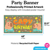 Capy Birthday banner 48x22.5 inches with 8 mounts