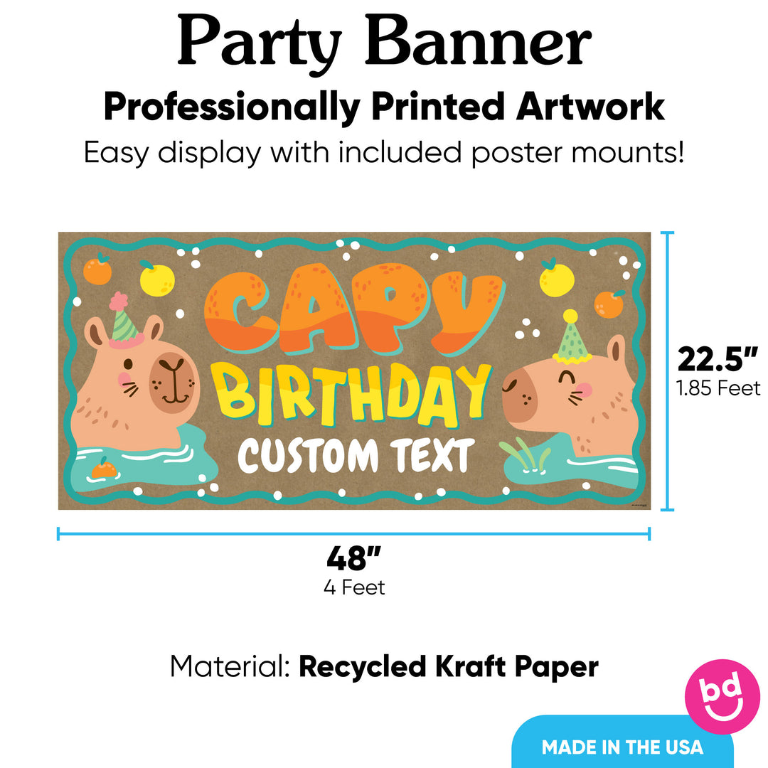 48x22.5 capybara kraft banner with 8 included poster mounts