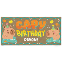 Personalized Capy Birthday kraft paper banner