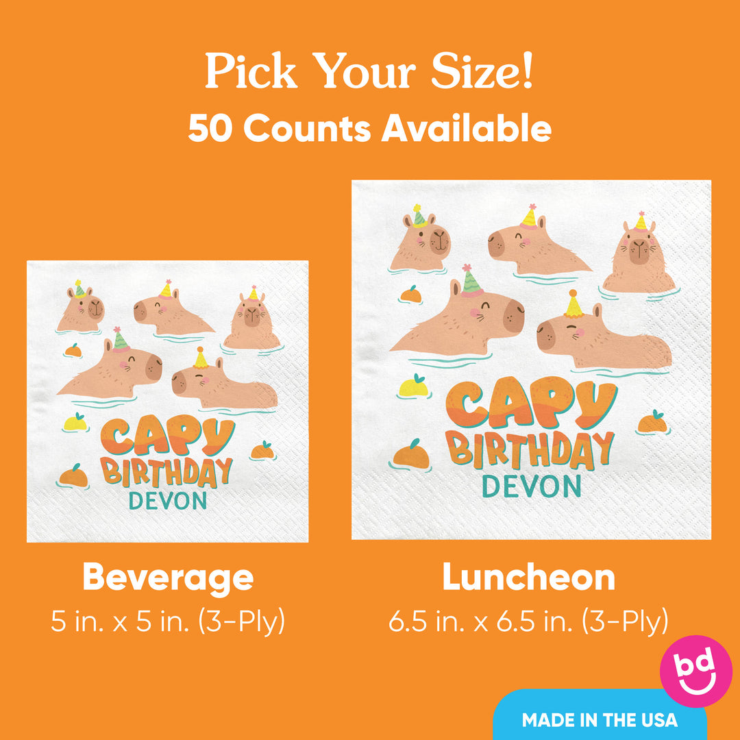 Custom Text Napkins - Capybara