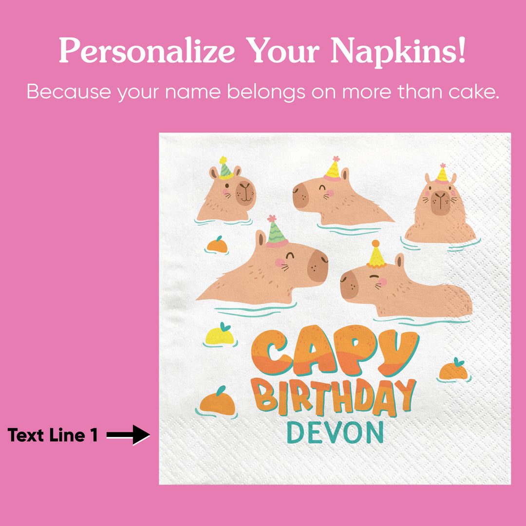 Custom Text Napkins - Capybara