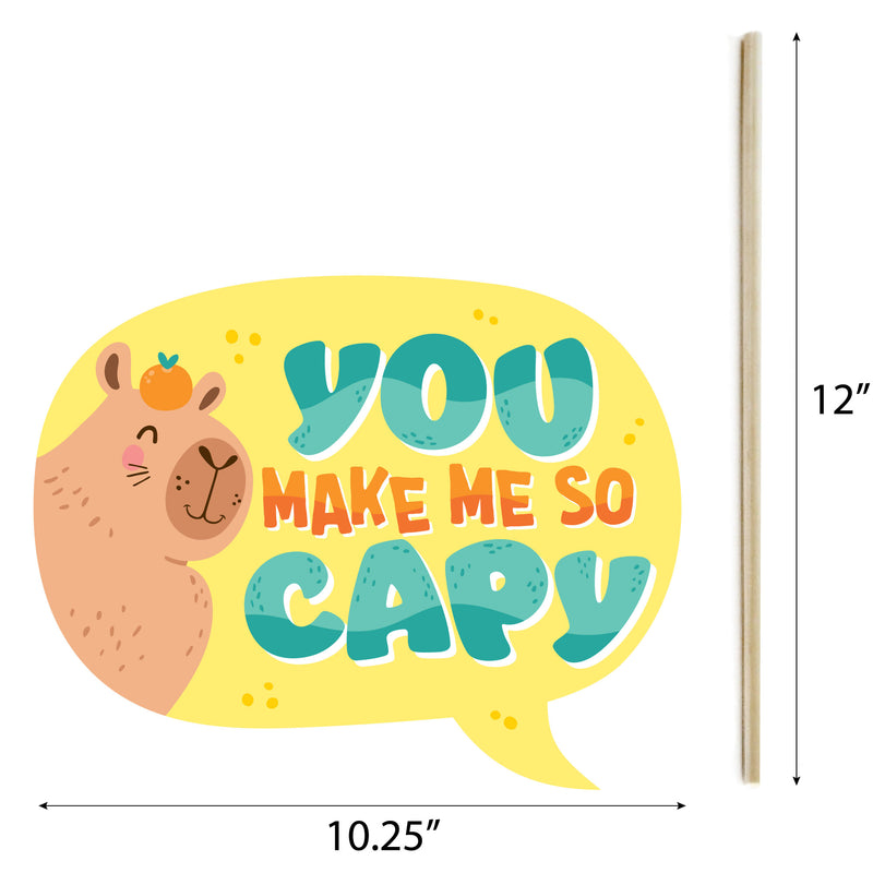 Capy Birthday - Personalized Capybara Party Photo Booth Props Kit - 20 Count