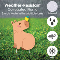 Capy Birthday - Yard Sign and Outdoor Lawn Decorations - Capybara Party Yard Signs - Set of 8