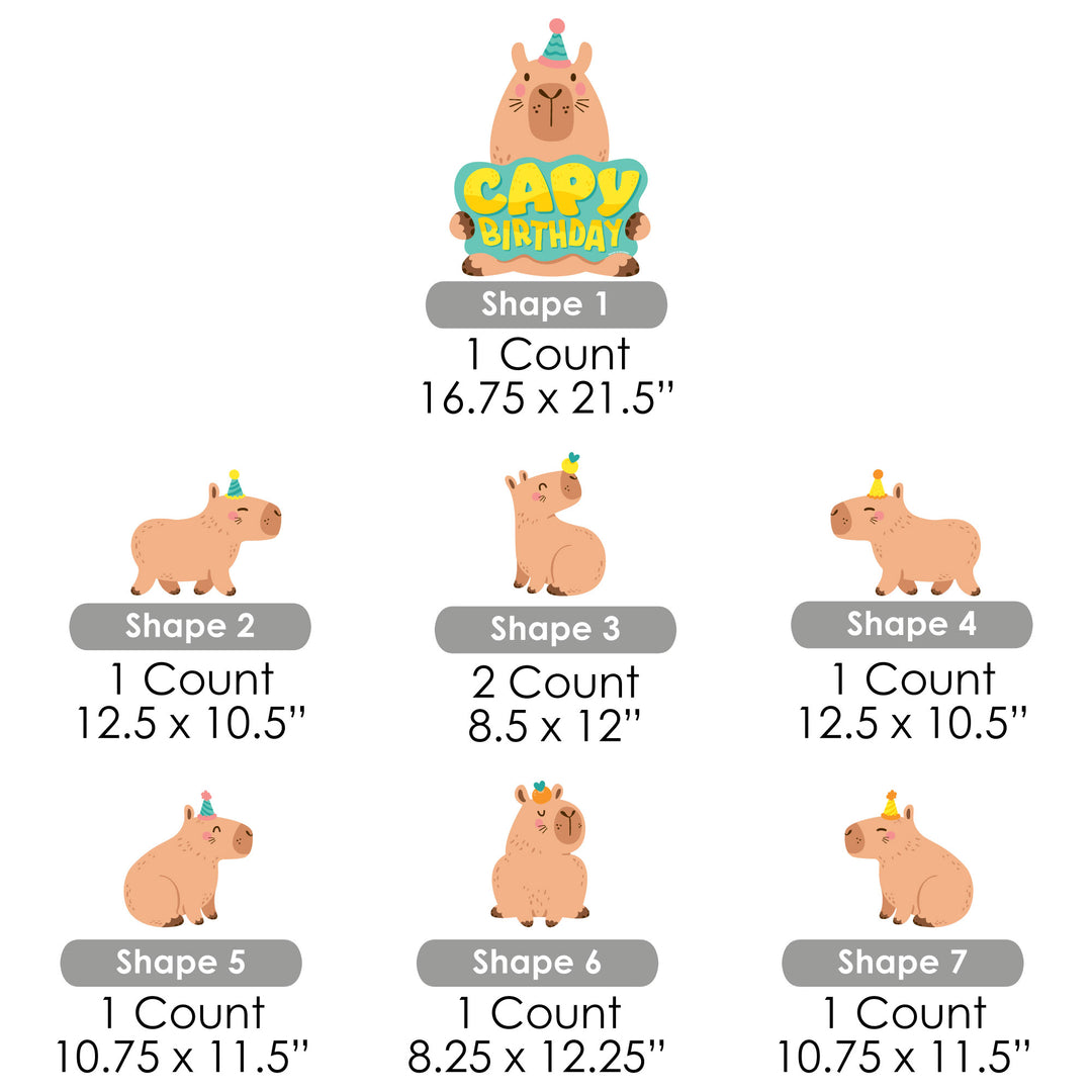 Capy Birthday - Yard Sign and Outdoor Lawn Decorations - Capybara Party Yard Signs - Set of 8