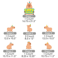 Capy Birthday - Yard Sign and Outdoor Lawn Decorations - Capybara Party Yard Signs - Set of 8