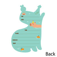 Capy Birthday - Shaped Fill-In Invitations - Capybara Party Invitation Cards with Envelopes - Set of 12