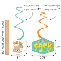 Capy Birthday - Capybara Party Hanging Decor - Party Decoration Swirls - Set of 40