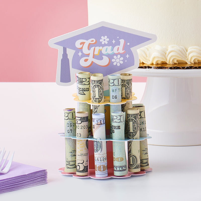 Groovy Grad - DIY Hippie Graduation Party Money Holder Gift - Cash Cake