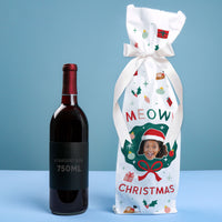 Custom Face Wine Bags - Cat Christmas