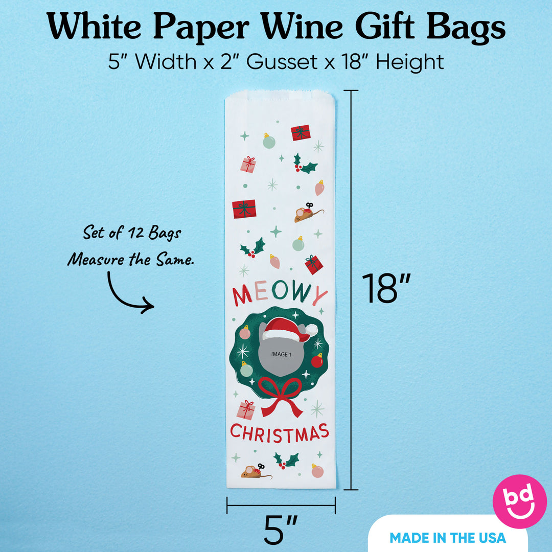 Custom Face Wine Bags - Cat Christmas