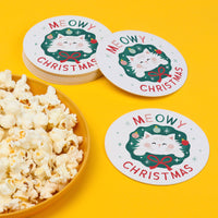 Drink Coasters - Cat Christmas - 25 Ct