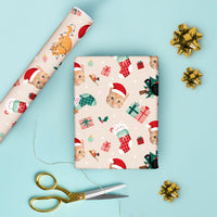 Custom Face Wrapping Paper - Cat Christmas