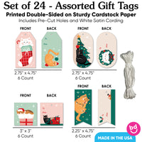 Cat Christmas Gift Tags - 24 Ct