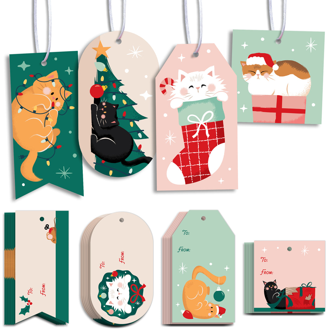 Cat Christmas Gift Tags - 24 Ct
