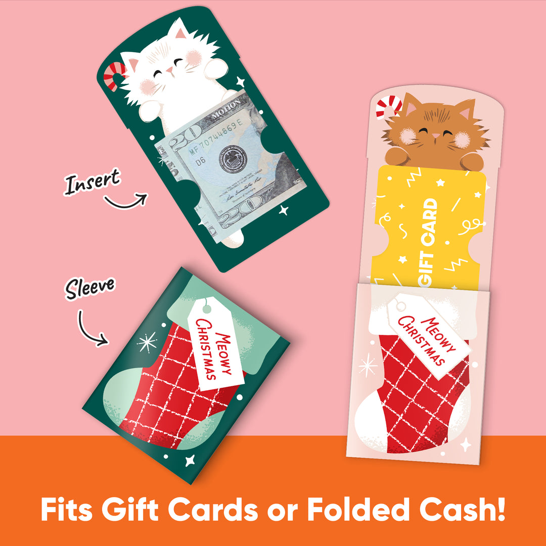 Cat Christmas Nifty Gifty Card Holders - 8 Ct