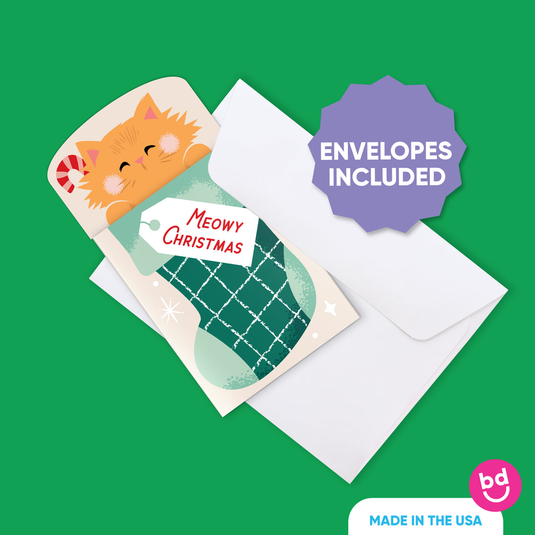 Cat Christmas Nifty Gifty Card Holders - 8 Ct