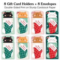 Cat Christmas Nifty Gifty Card Holders - 8 Ct
