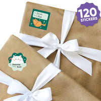 Cat Christmas To and From Stickers - 12 Sheets