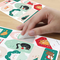 Cat Christmas To and From Stickers - 12 Sheets