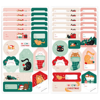 Cat Christmas To and From Stickers - 12 Sheets