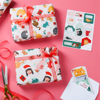 Cat Christmas To and From Stickers - 12 Sheets