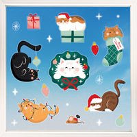 Cat Christmas Window Clings