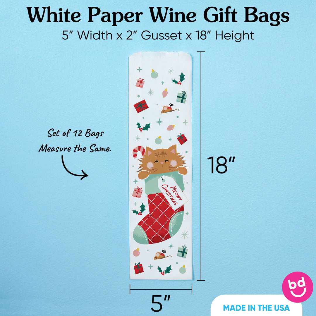 Wine Bags - Cat Christmas