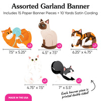 Cats Garland Banner - 15 Pc