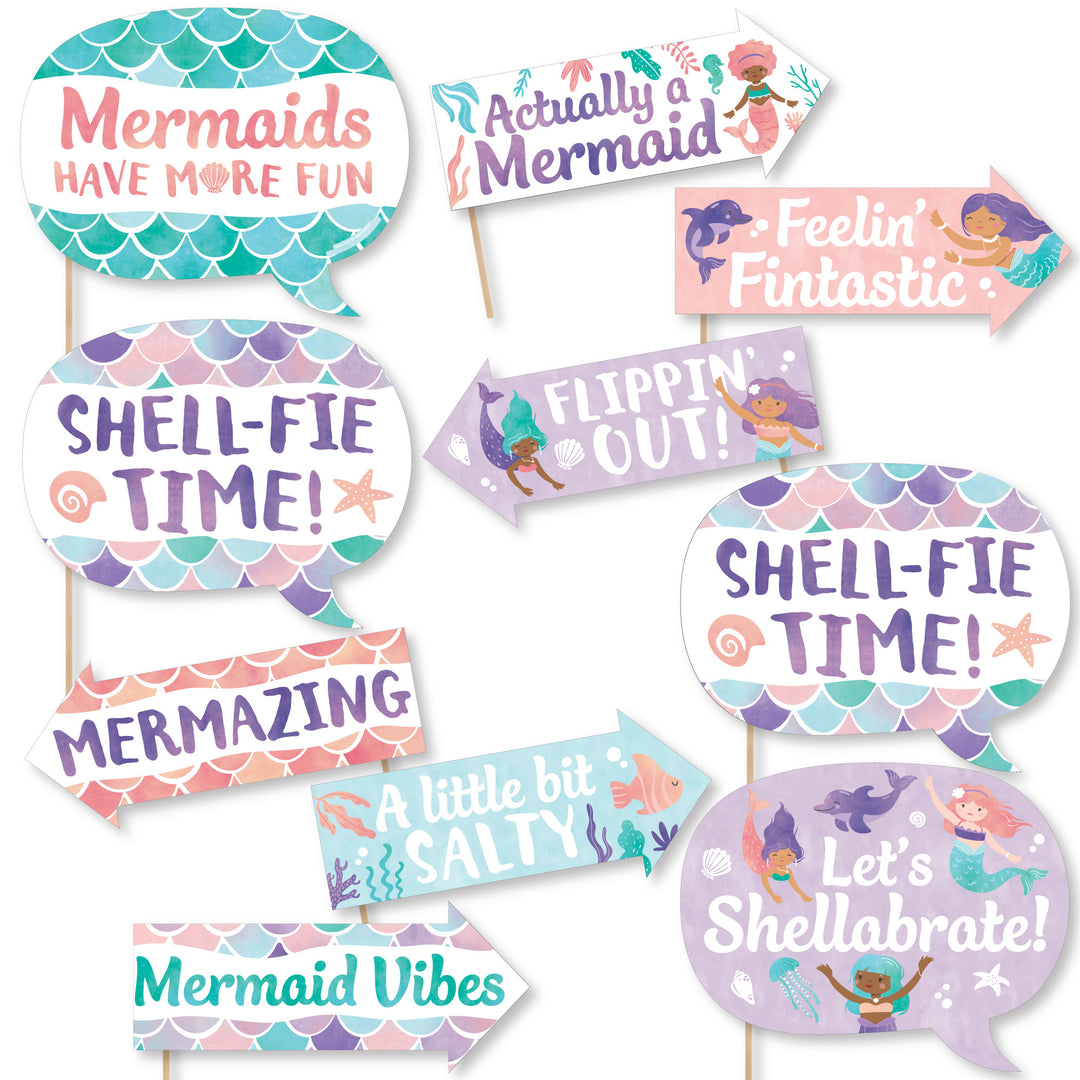 Mermaid Funny Photo Props - 10 Ct