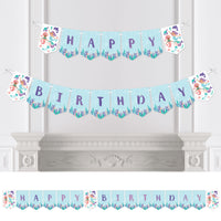 Mermaid Happy Birthday Bunting Banner