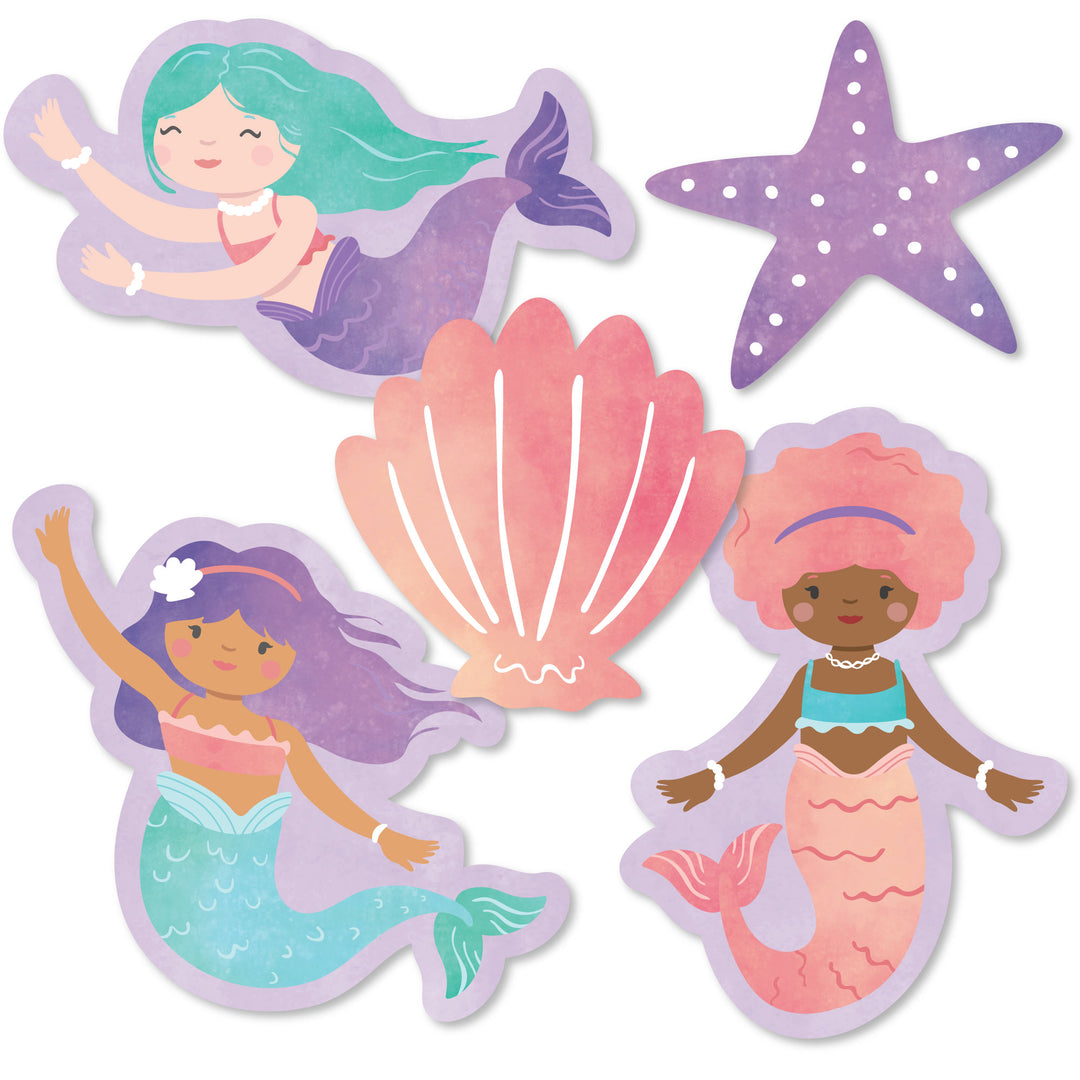 Mermaid DIY Paper Cut-Outs - 24 Ct