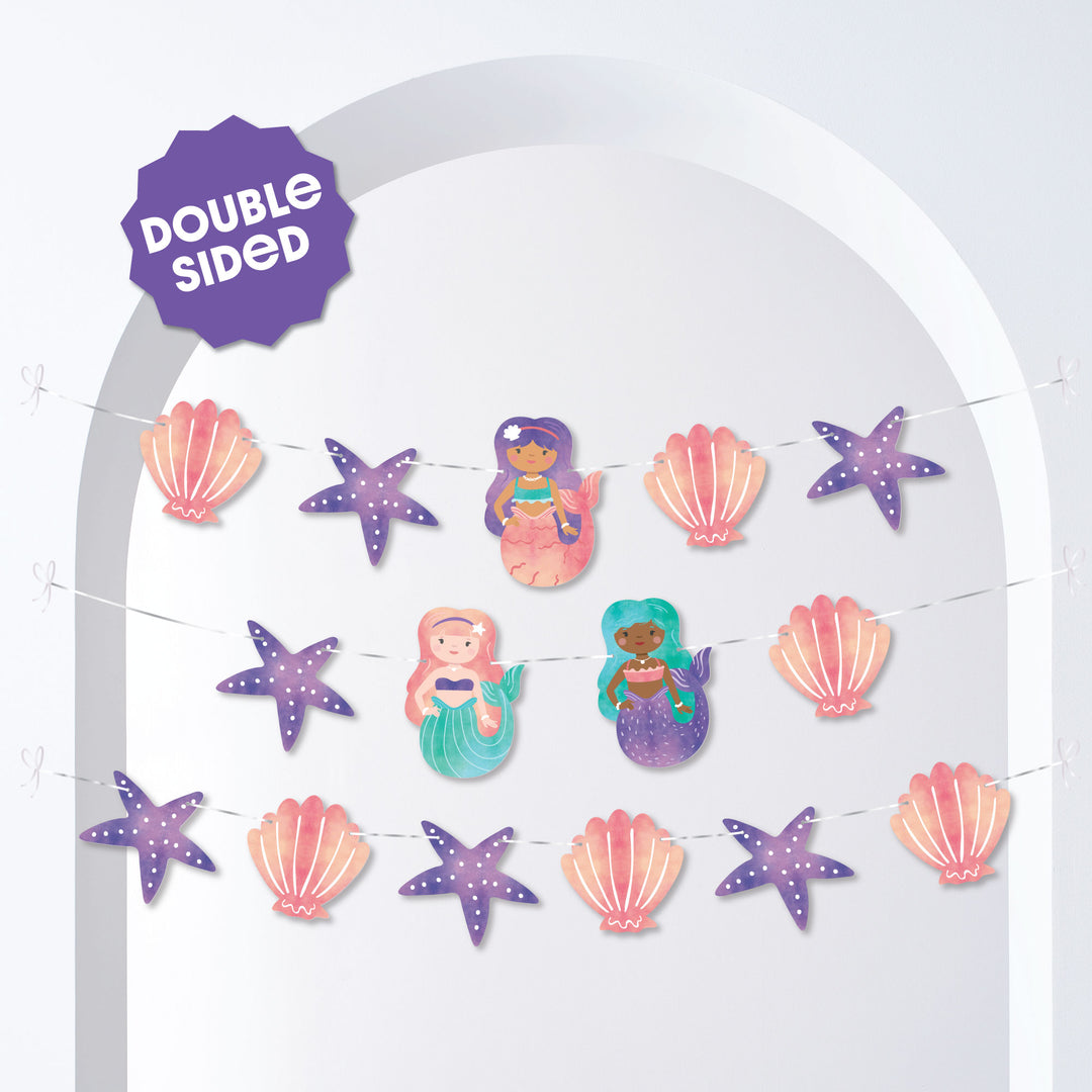 Mermaid Garland Banner - 15 Pc