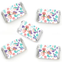 Mermaid Mini Candy Bar Wrapper Stickers - 40 Ct