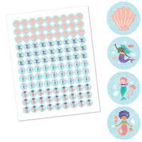 Mermaid Candy Stickers - 1 Sheet of 108