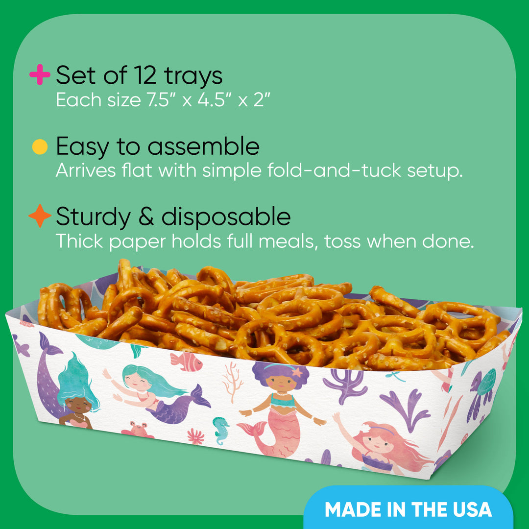 Mermaid Birthday Party Paper Food Trays