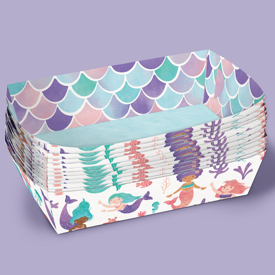 Mermaid Birthday Party Paper Food Trays