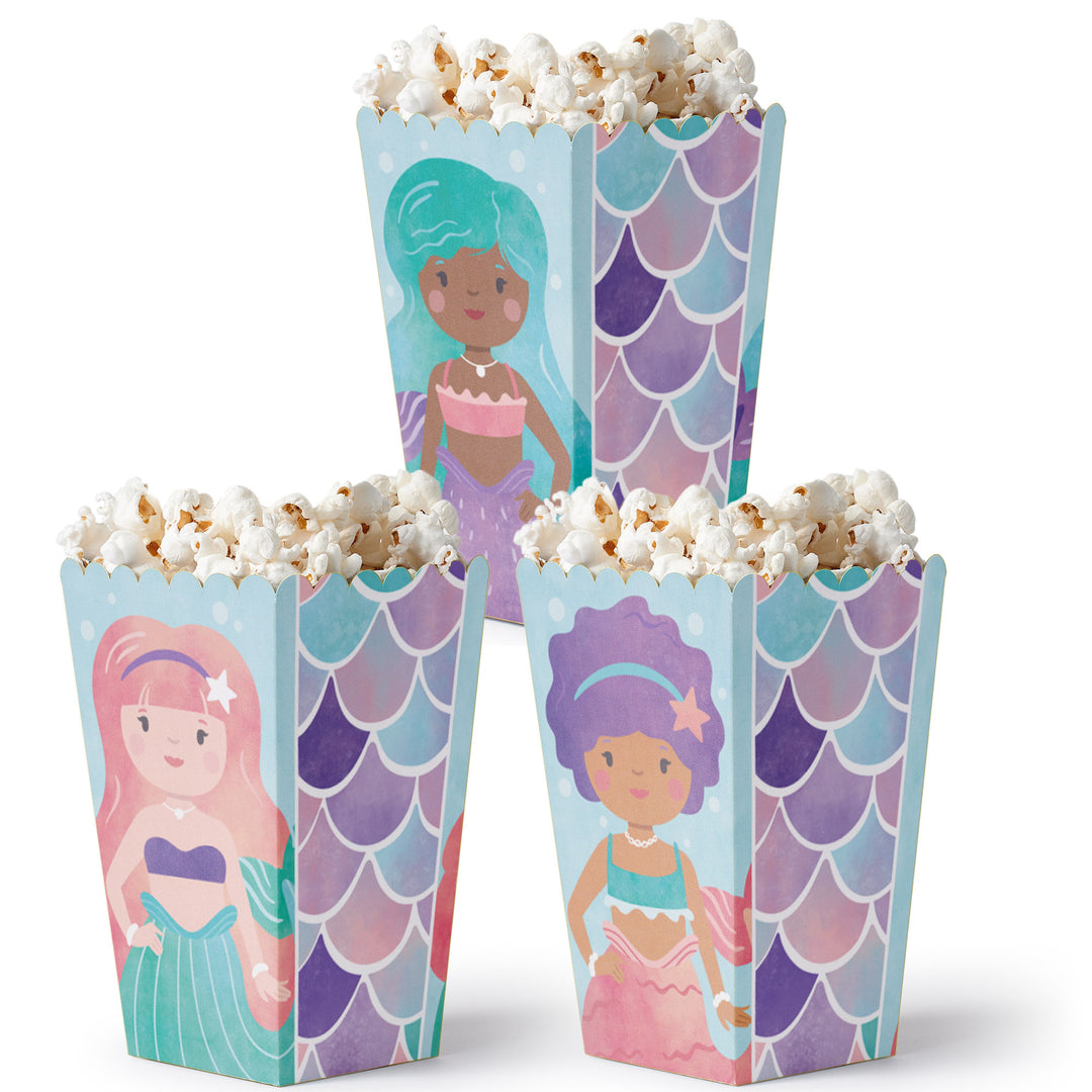 Mermaid Popcorn Boxes - 12 Ct