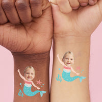 Custom Face Mermaid Temporary Tattoos - 12 Ct