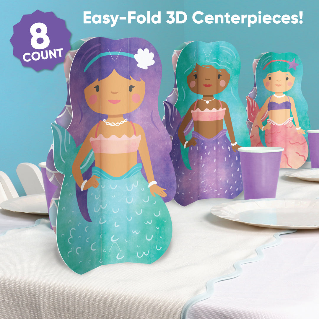 Mermaid 3D Centerpieces - 8 Ct