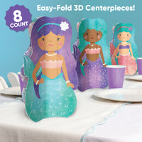 Mermaid 3D Centerpieces - 8 Ct