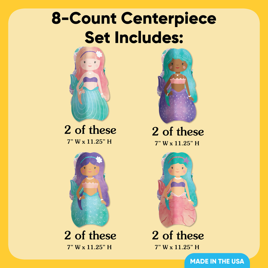 Mermaid 3D Centerpieces - 8 Ct
